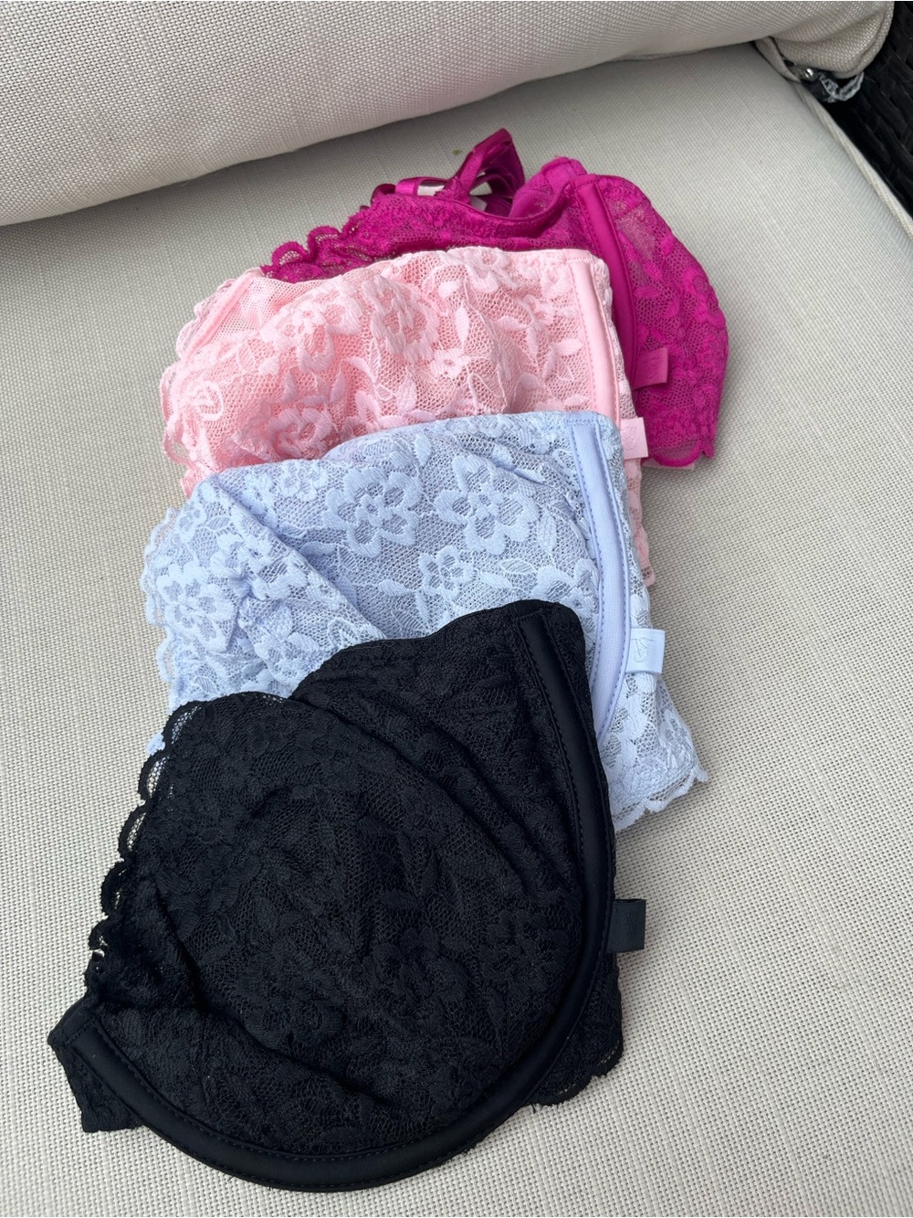 Victoria's Secret Lace Push-Up Bra Set — Black, Light Blue, Light Pink, Magenta